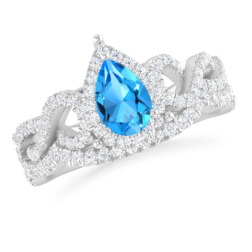 White Gold - Blue Topaz