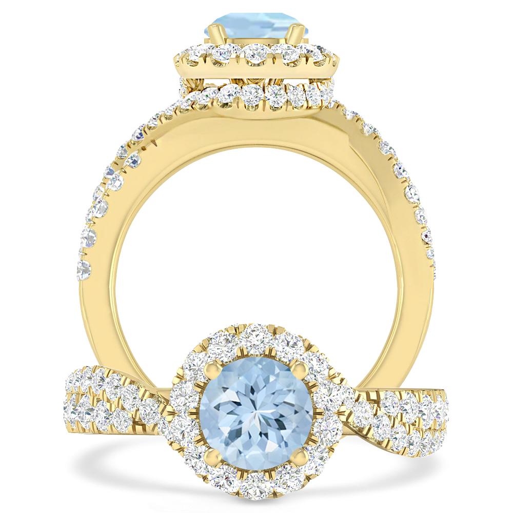 Yellow Gold - Aquamarine