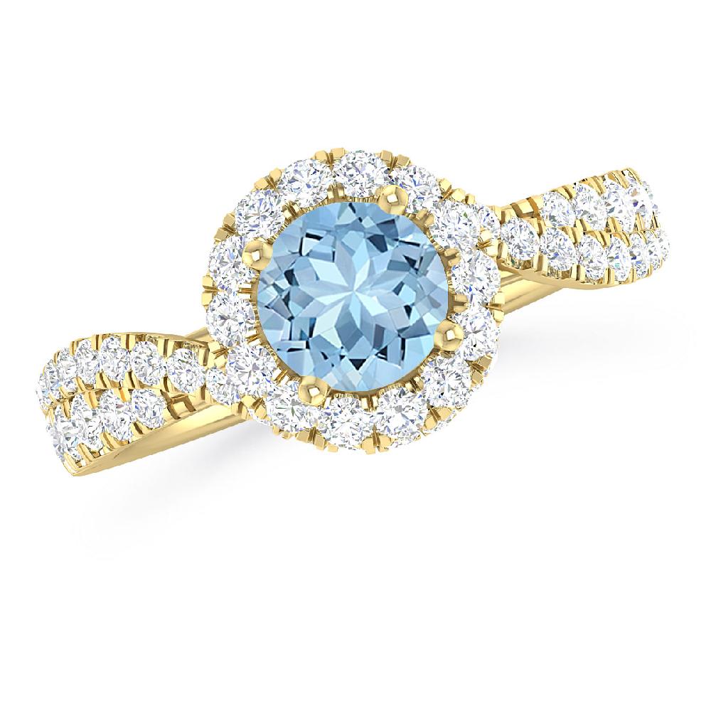 Yellow Gold - Aquamarine