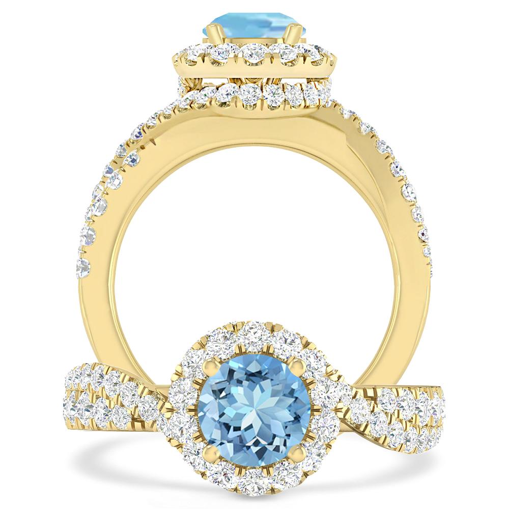 Yellow Gold - Aquamarine