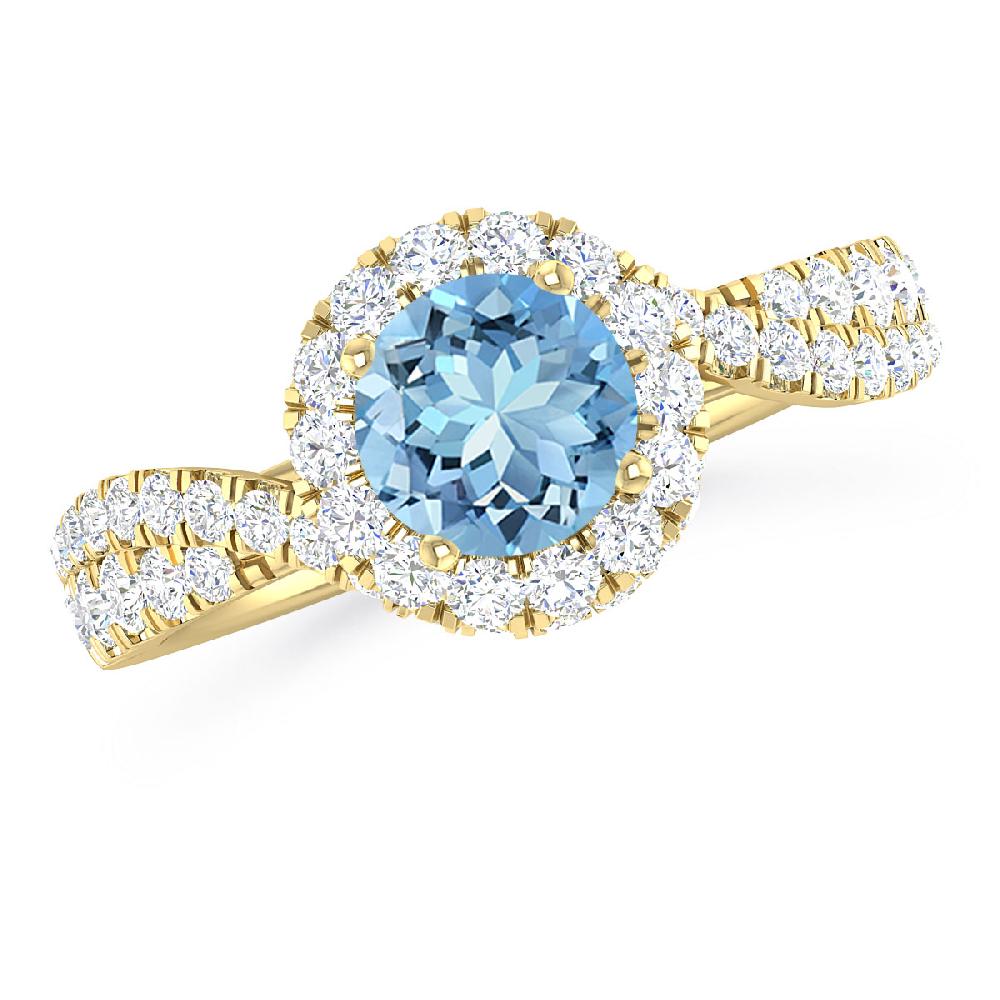 Yellow Gold - Aquamarine