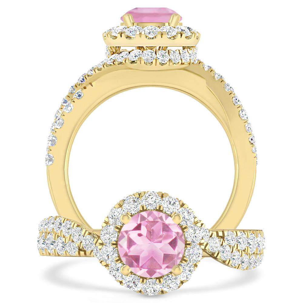 Yellow Gold - Pink Tourmaline