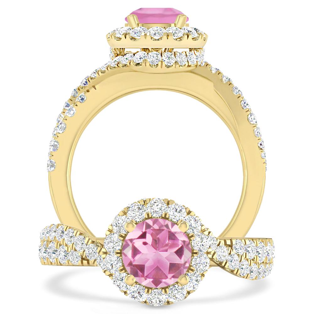 Yellow Gold - Pink Tourmaline