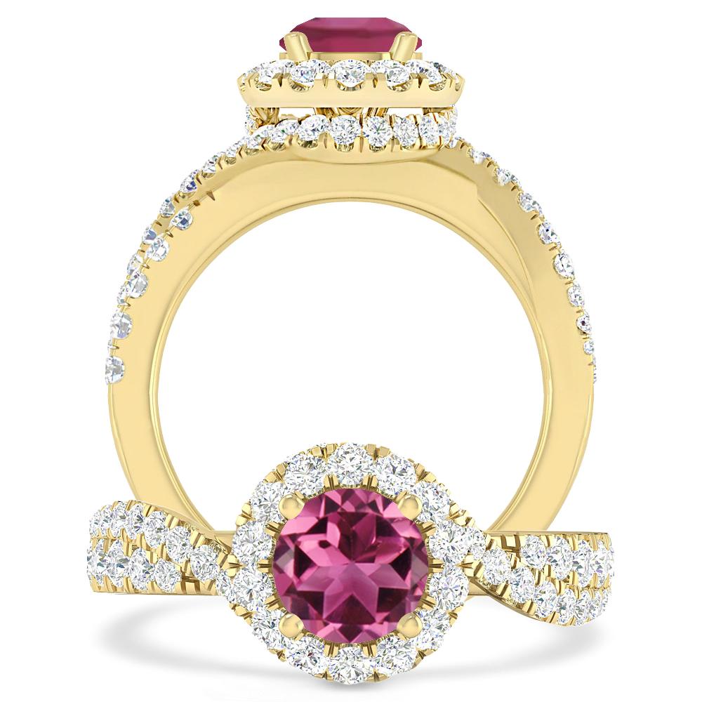 Yellow Gold - Pink Tourmaline