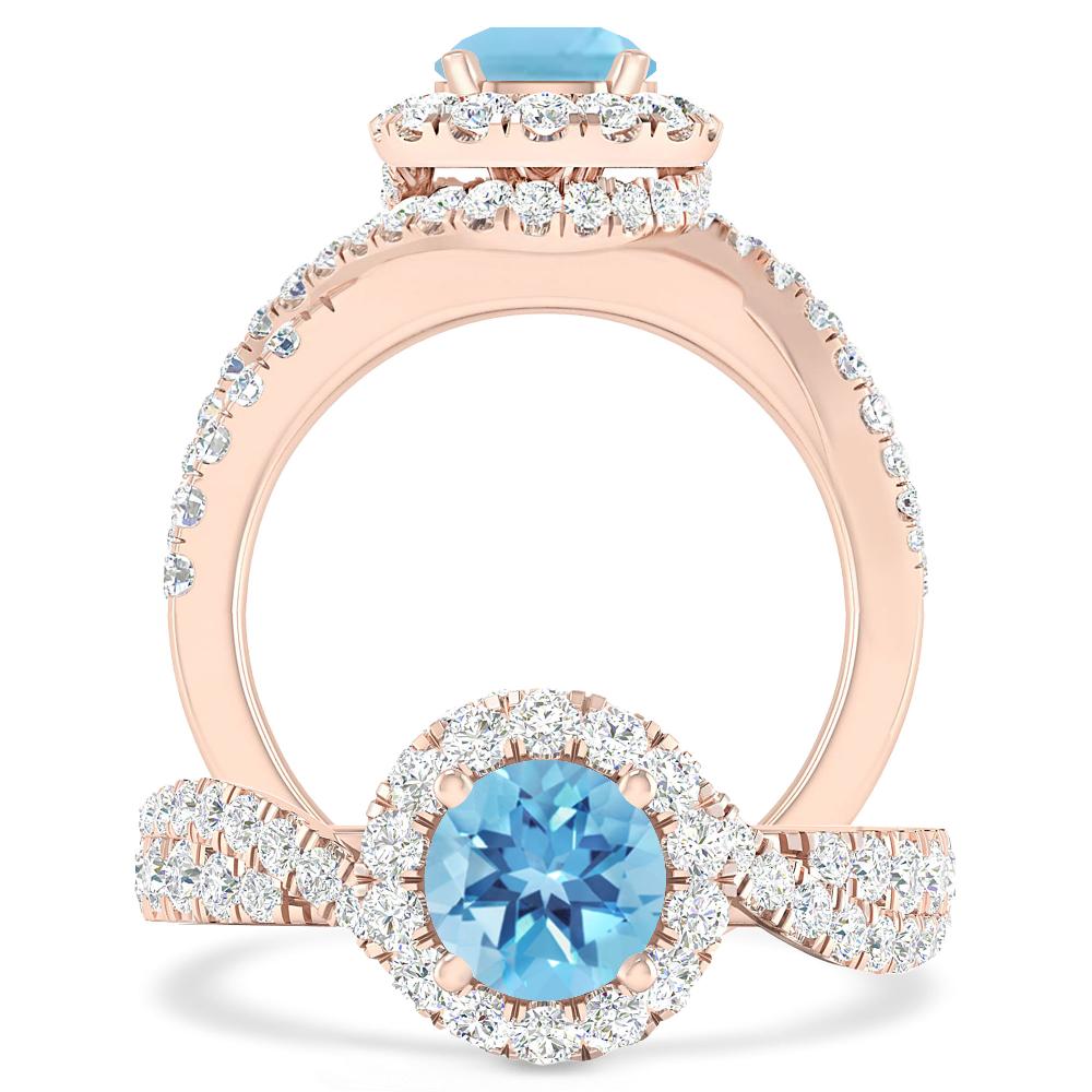 Rose Gold - Blue Topaz