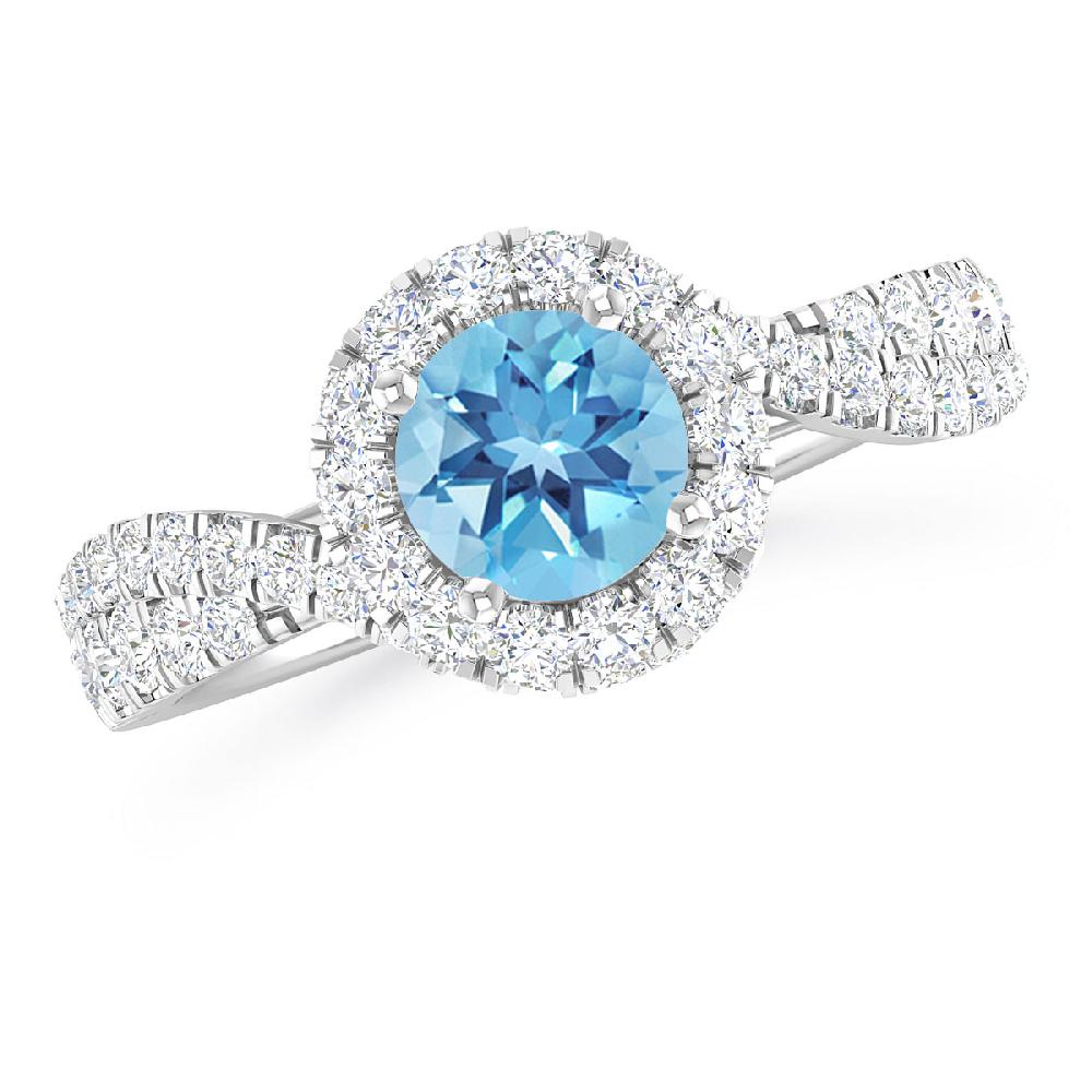 White Gold - Blue Topaz