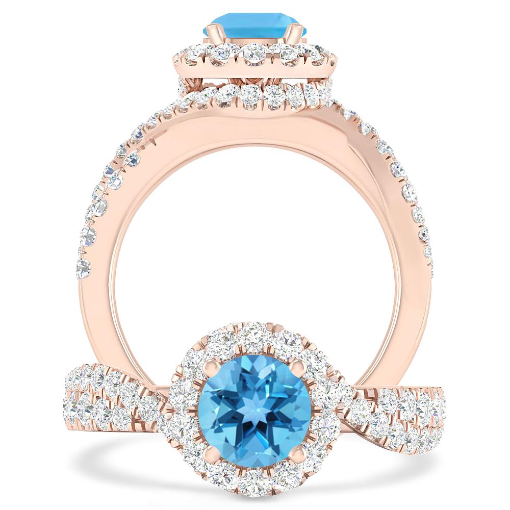 Rose Gold - Blue Topaz