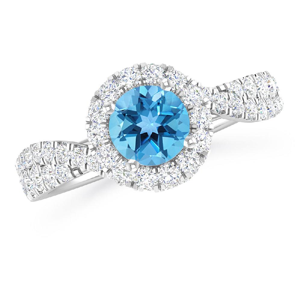 White Gold - Blue Topaz