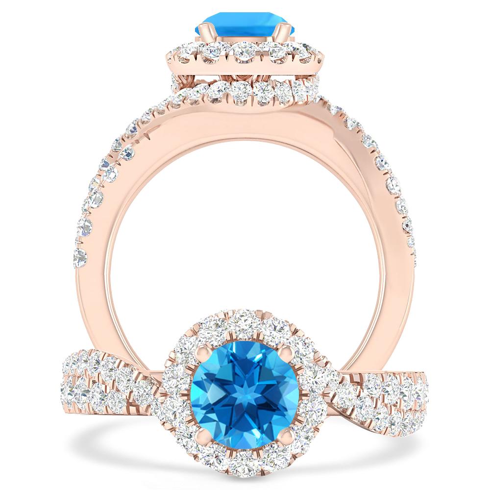 Rose Gold - Blue Topaz