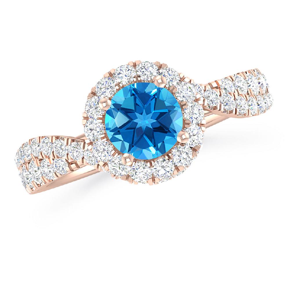 Rose Gold - Blue Topaz