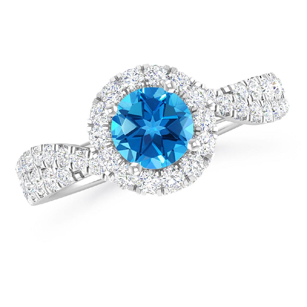 White Gold - Blue Topaz