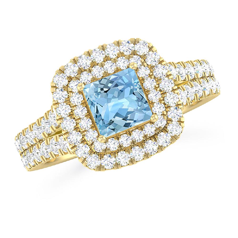 Yellow Gold - Aquamarine