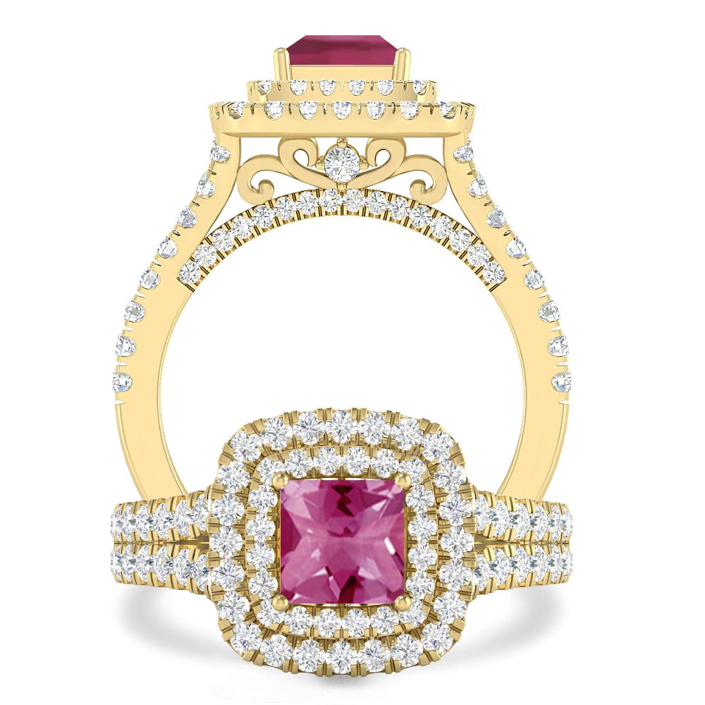 Yellow Gold - Pink Tourmaline