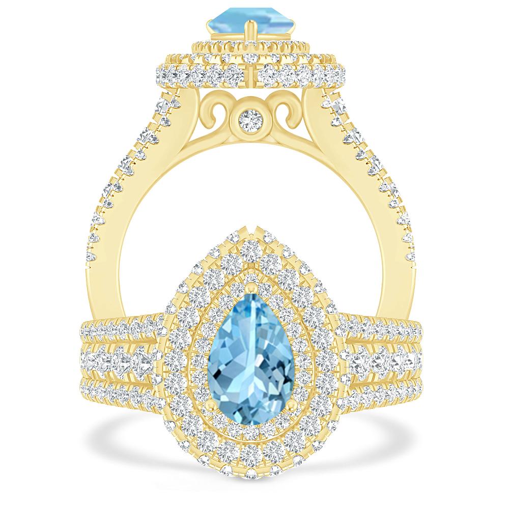 Yellow Gold - Aquamarine