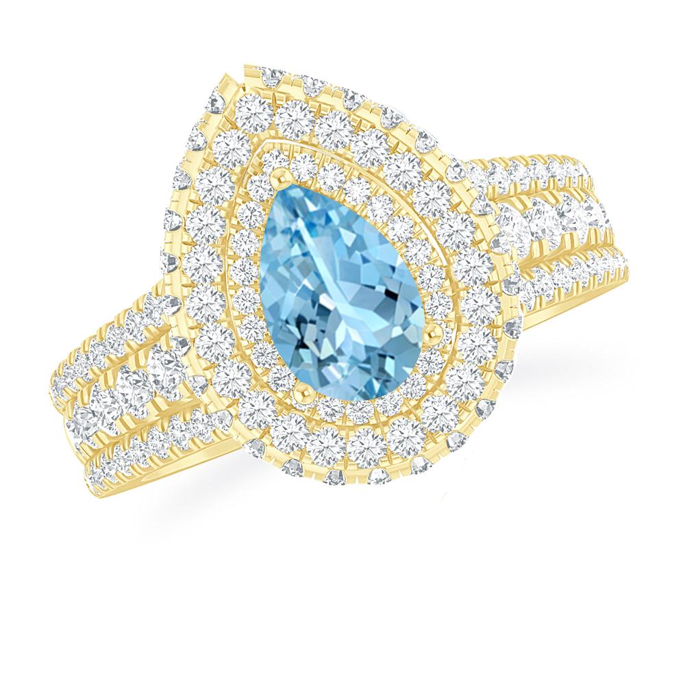 Yellow Gold - Aquamarine