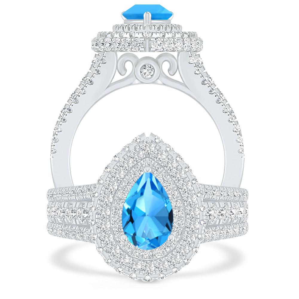 White Gold - Blue Topaz