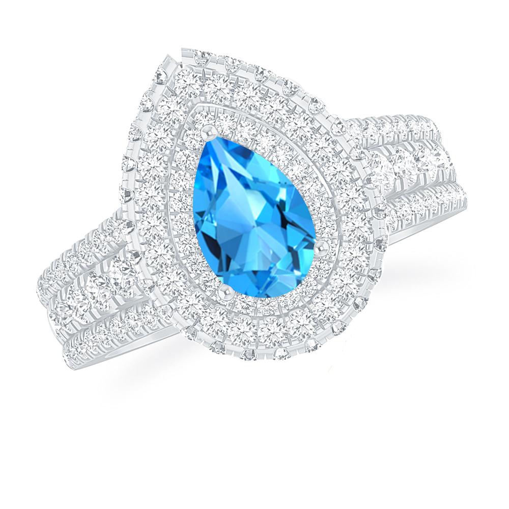 White Gold - Blue Topaz