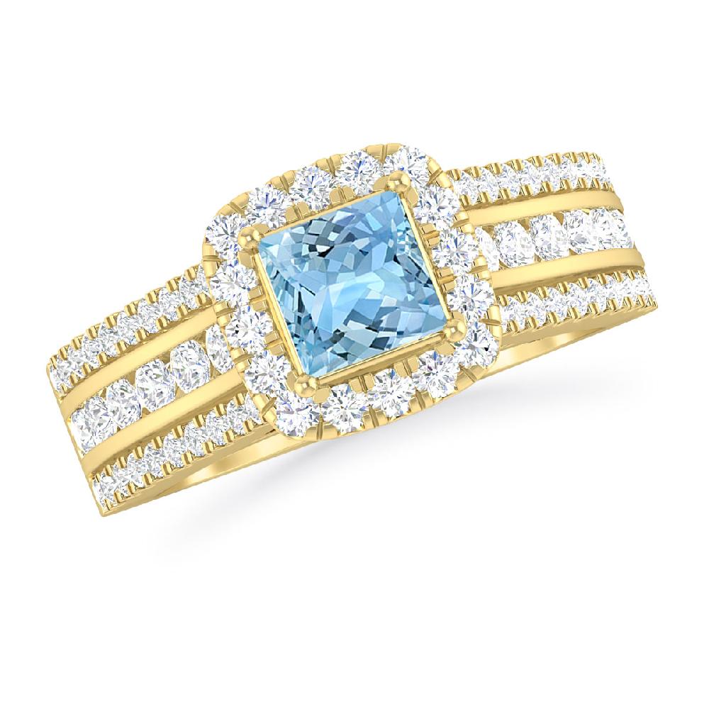 Yellow Gold - Aquamarine