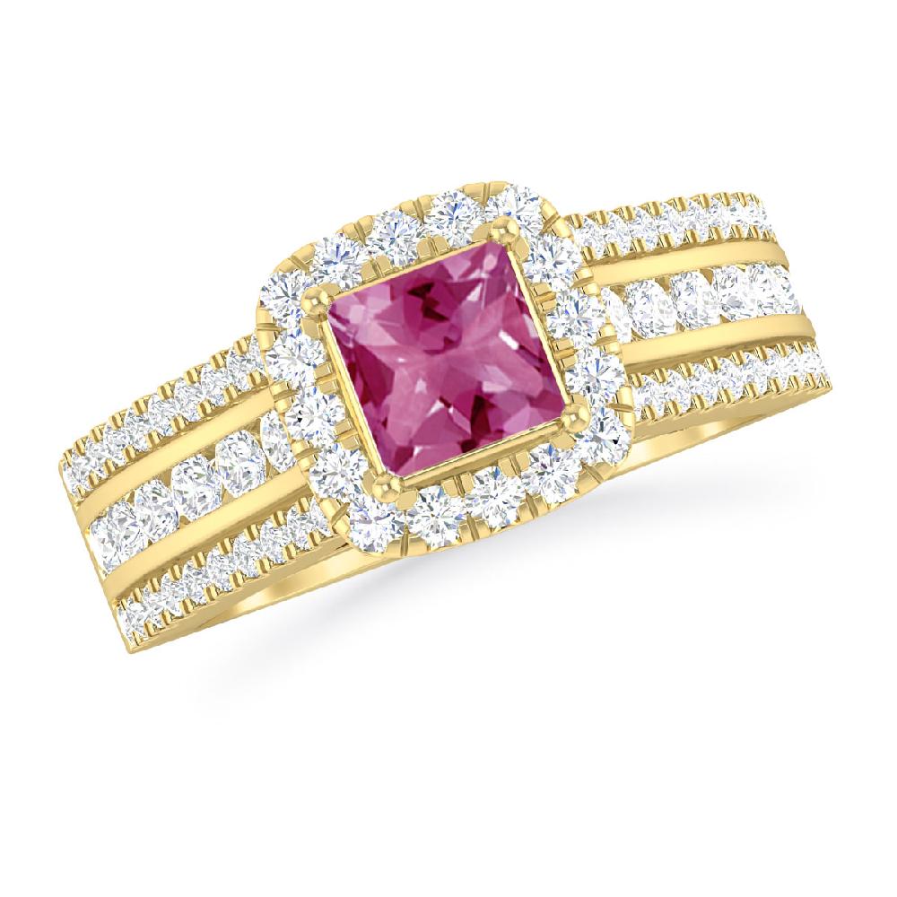 Yellow Gold - Pink Tourmaline