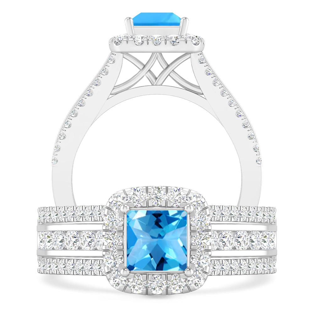 White Gold - Blue Topaz