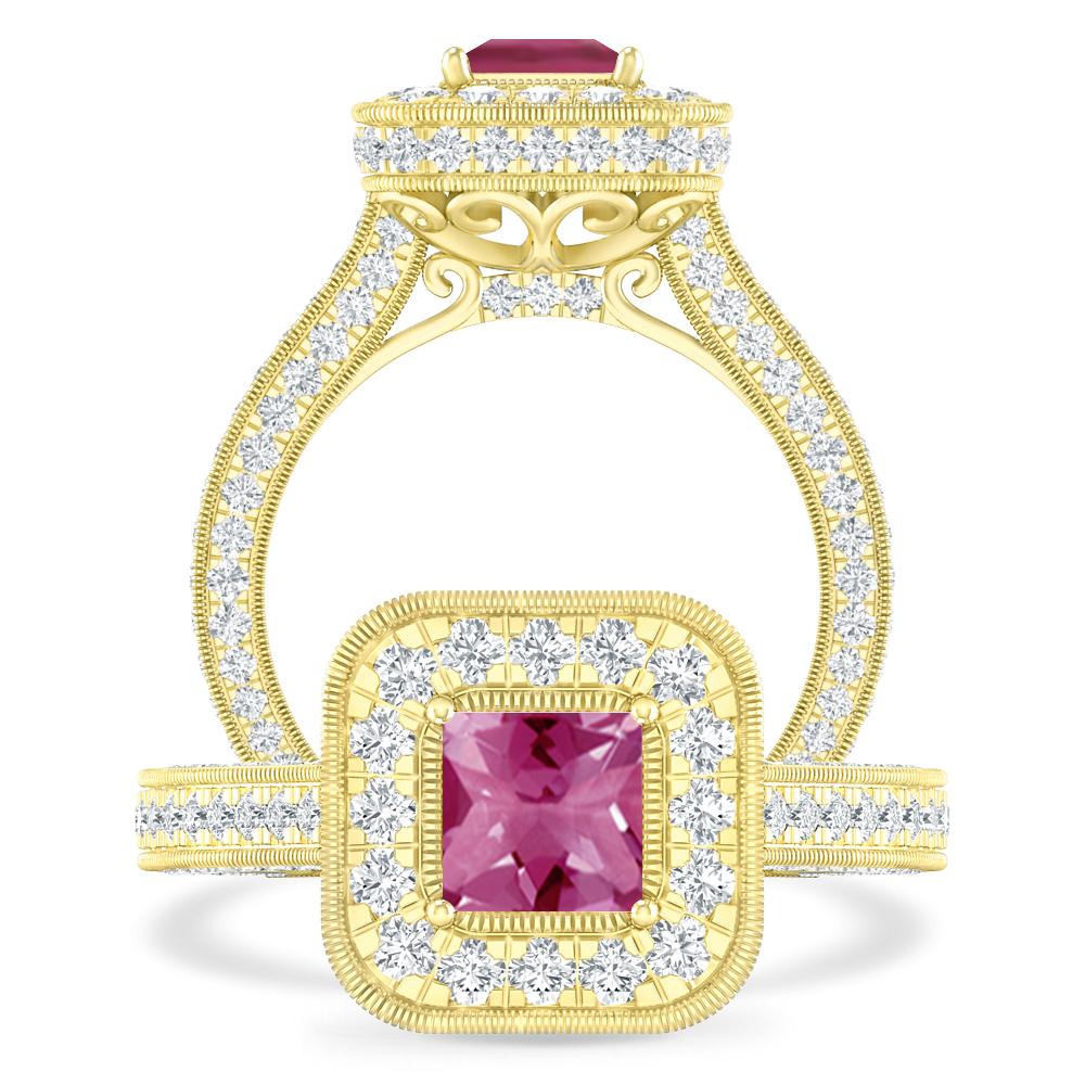 Yellow Gold - Pink Tourmaline