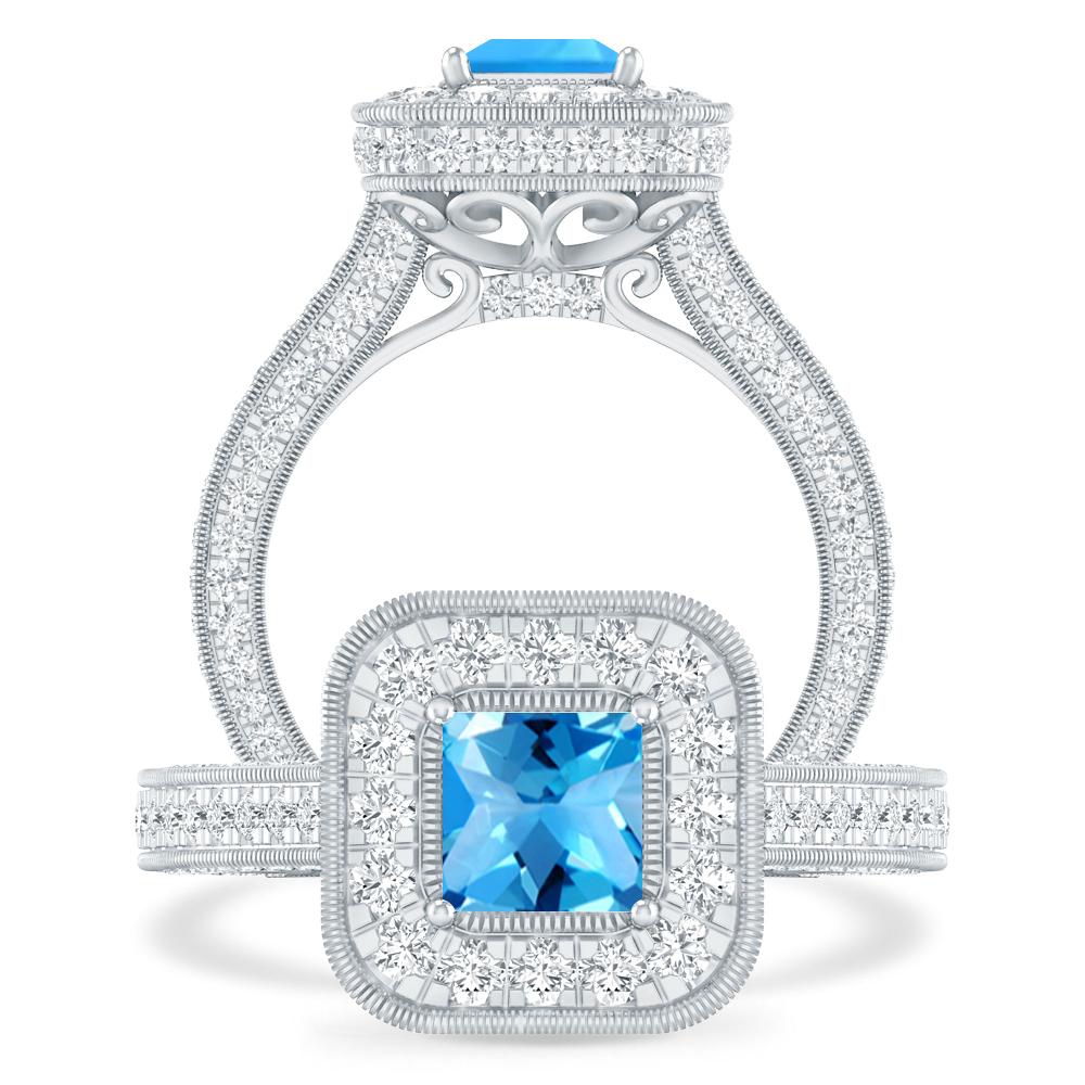 White Gold - Blue Topaz