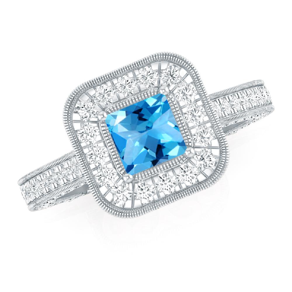 White Gold - Blue Topaz