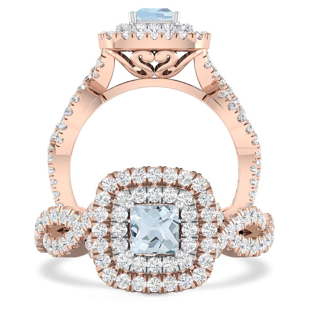 Rose Gold - Aquamarine