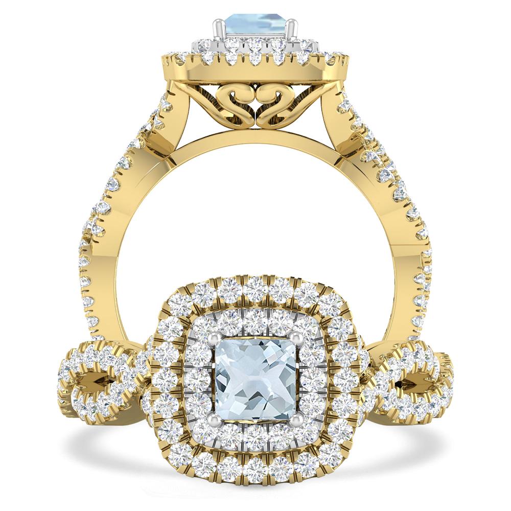 Yellow Gold - Aquamarine