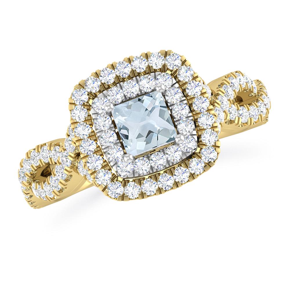 Yellow Gold - Aquamarine