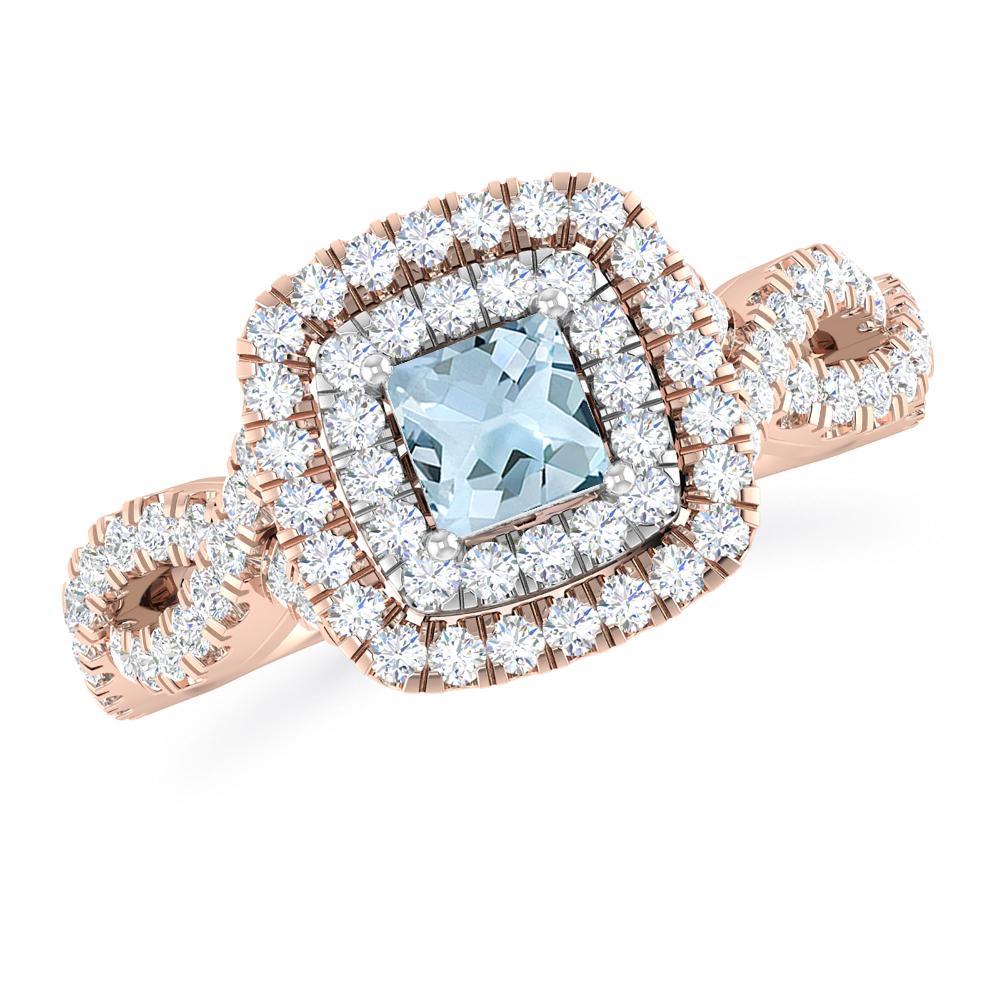 Rose Gold - Aquamarine