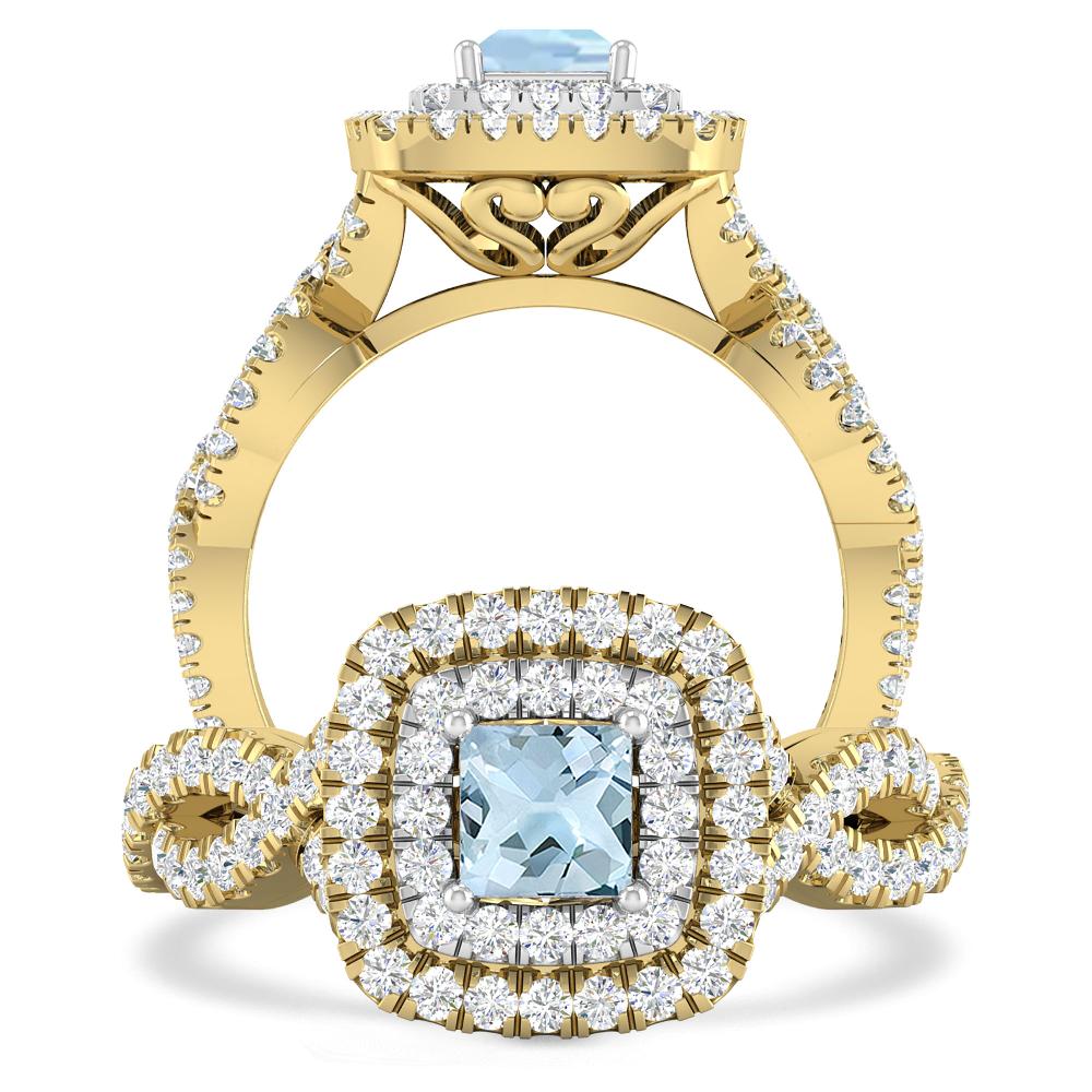 Yellow Gold - Aquamarine