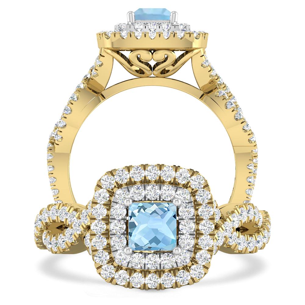 Yellow Gold - Aquamarine