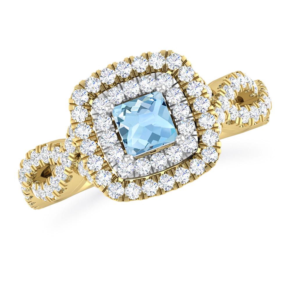 Yellow Gold - Aquamarine