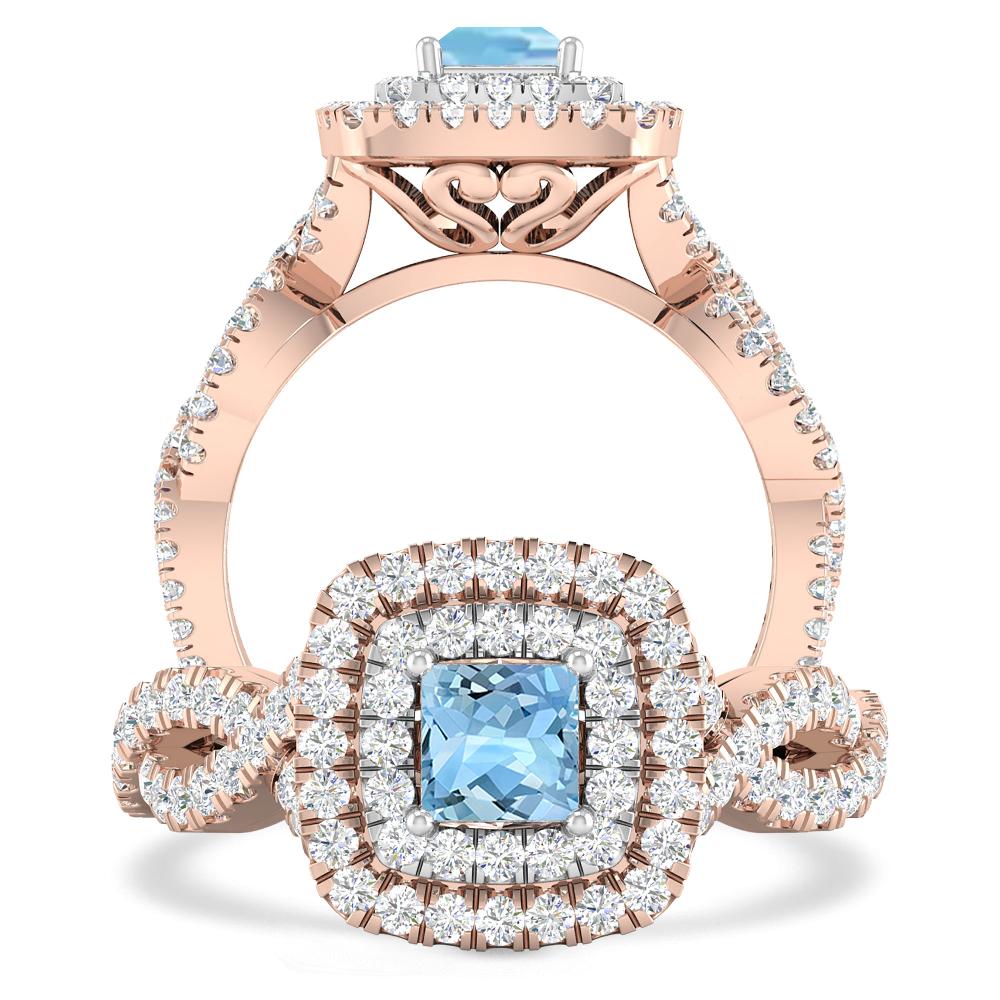 Rose Gold - Aquamarine