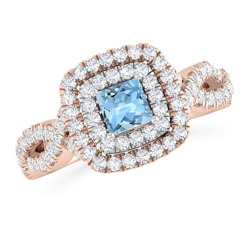 Rose Gold - Aquamarine