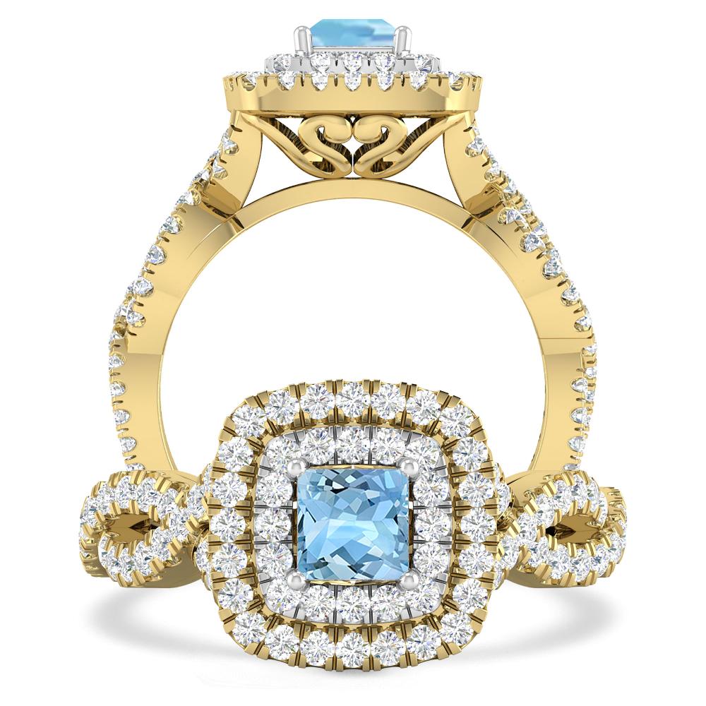 Yellow Gold - Aquamarine