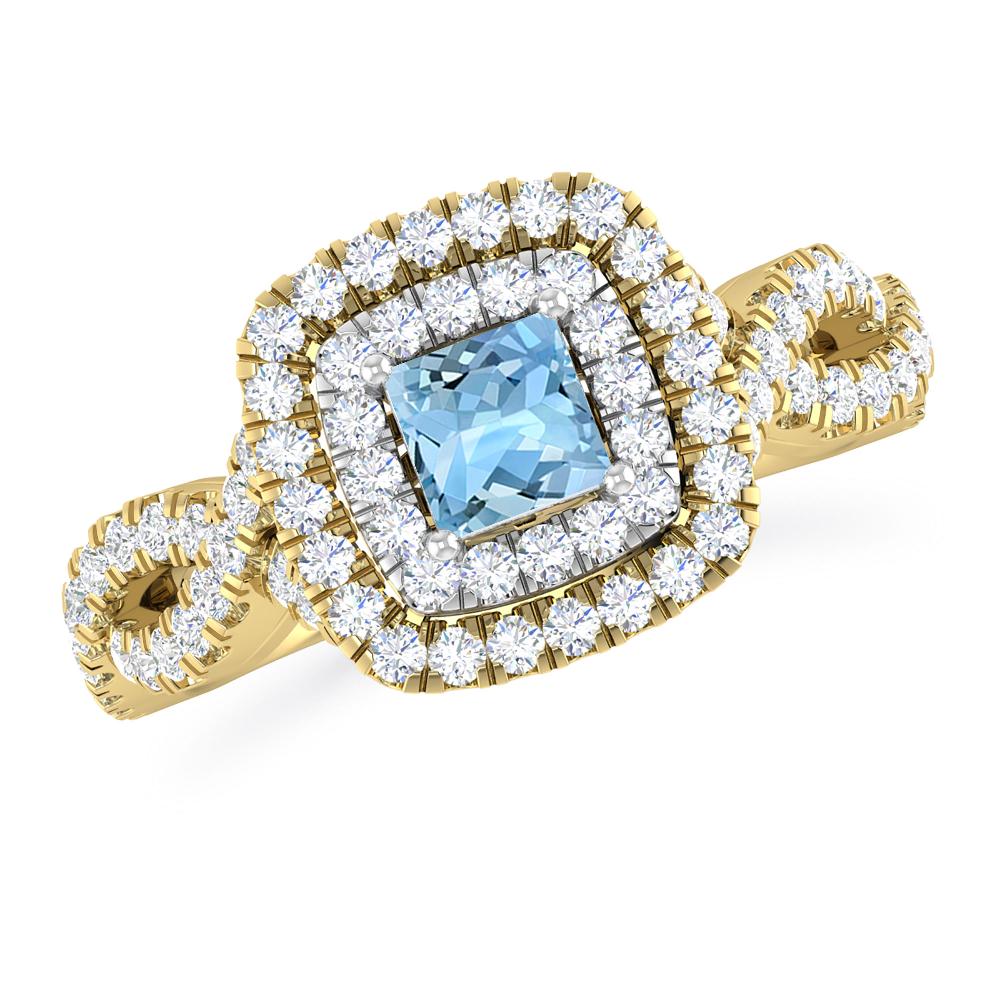 Yellow Gold - Aquamarine