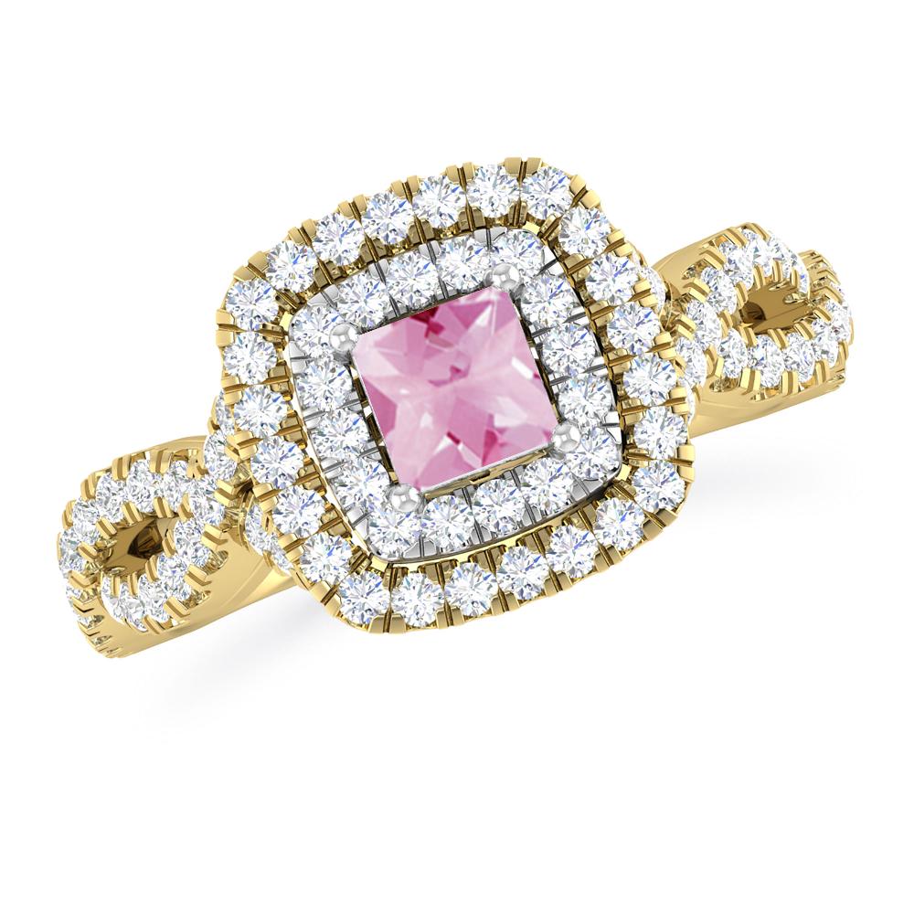 Yellow Gold - Pink Tourmaline