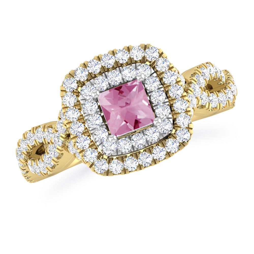 Yellow Gold - Pink Tourmaline