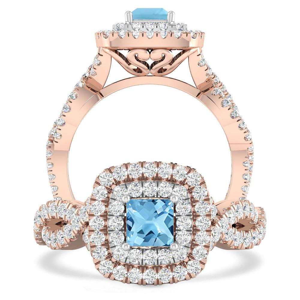 Rose Gold - Blue Topaz