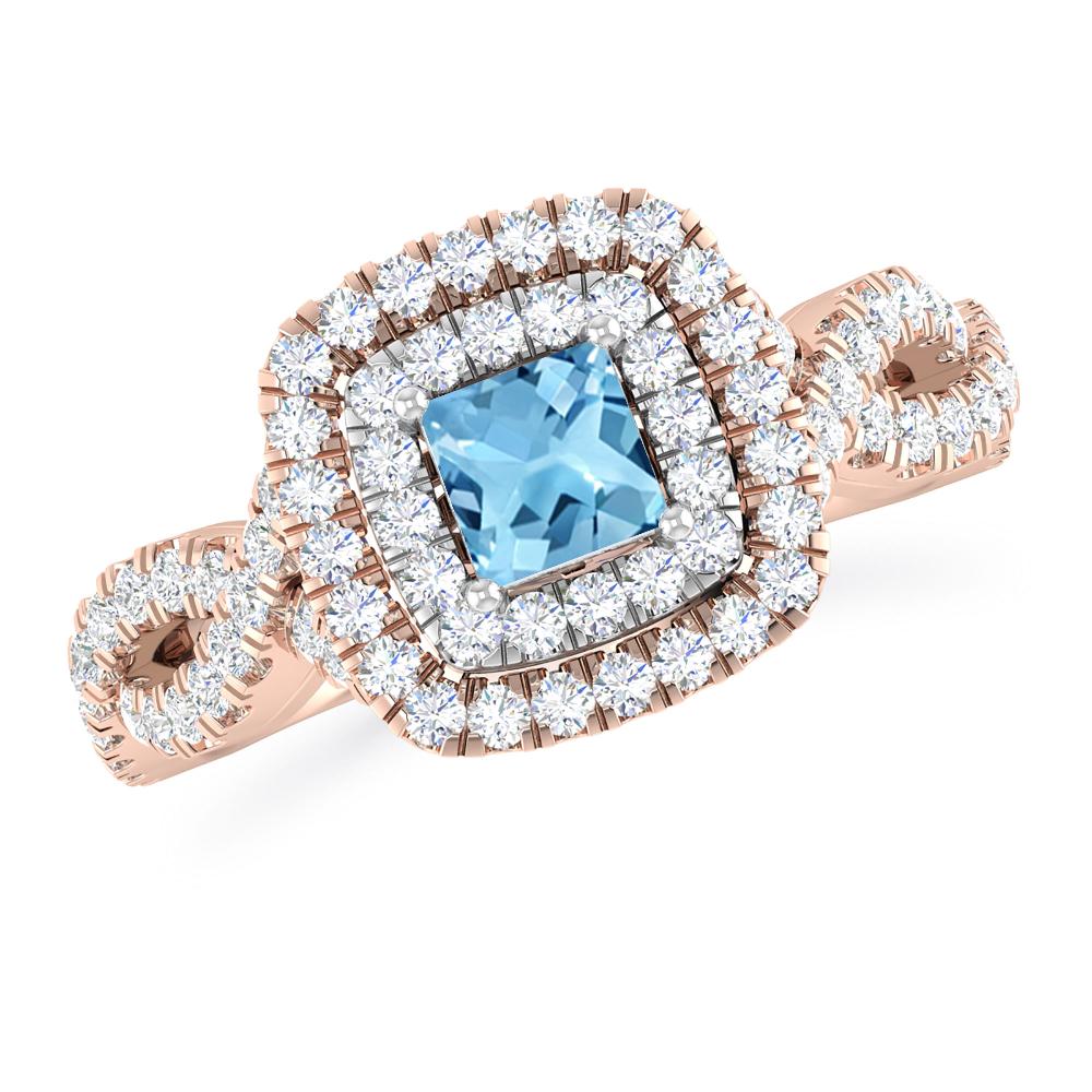 Rose Gold - Blue Topaz