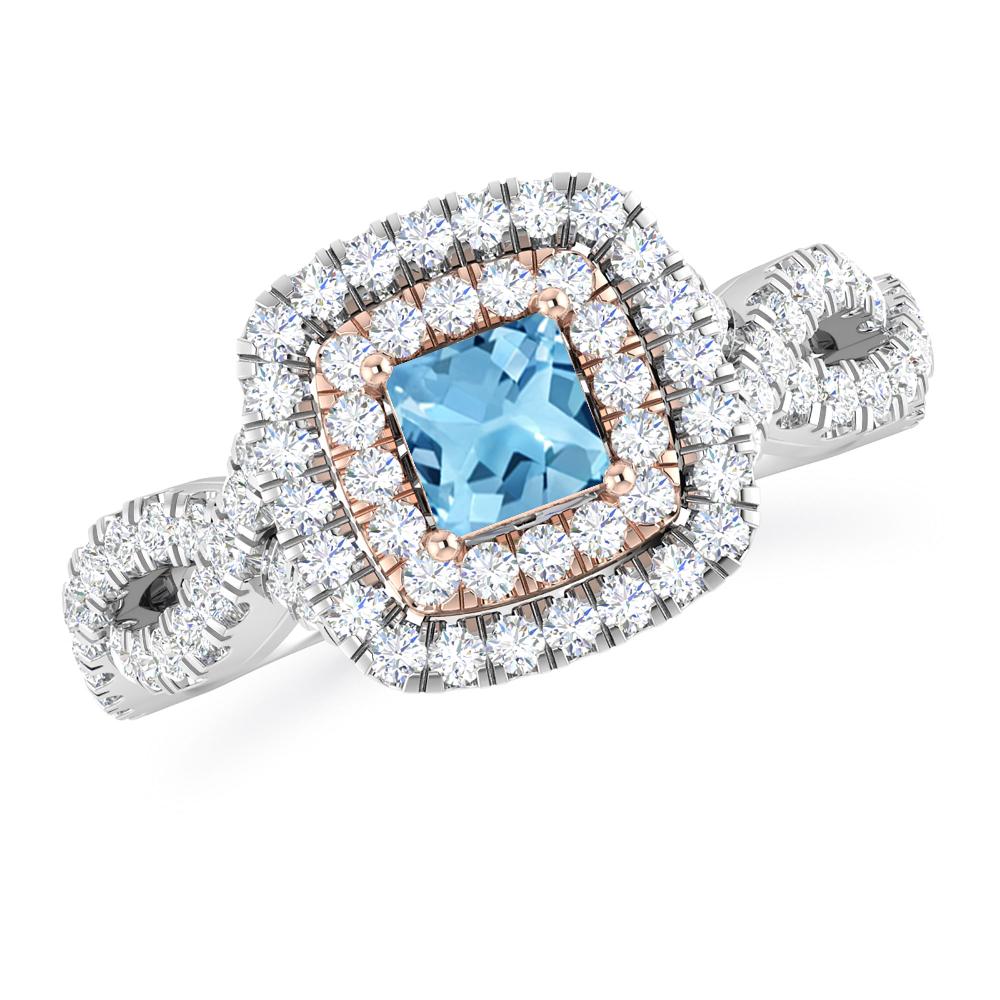 White Gold - Blue Topaz