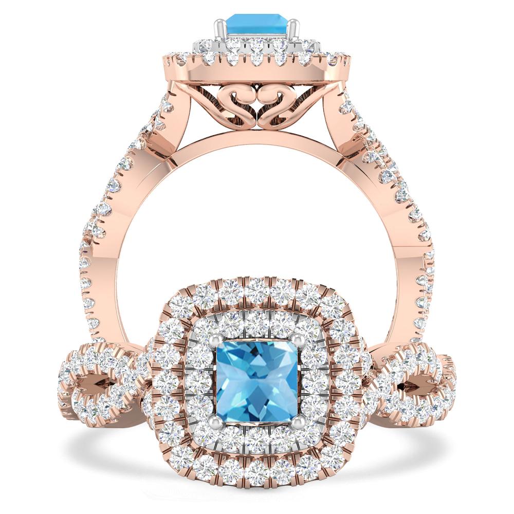 Rose Gold - Blue Topaz