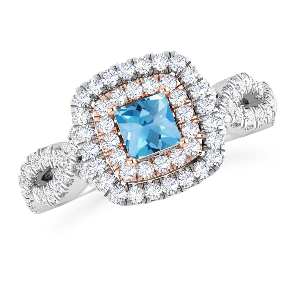 White Gold - Blue Topaz