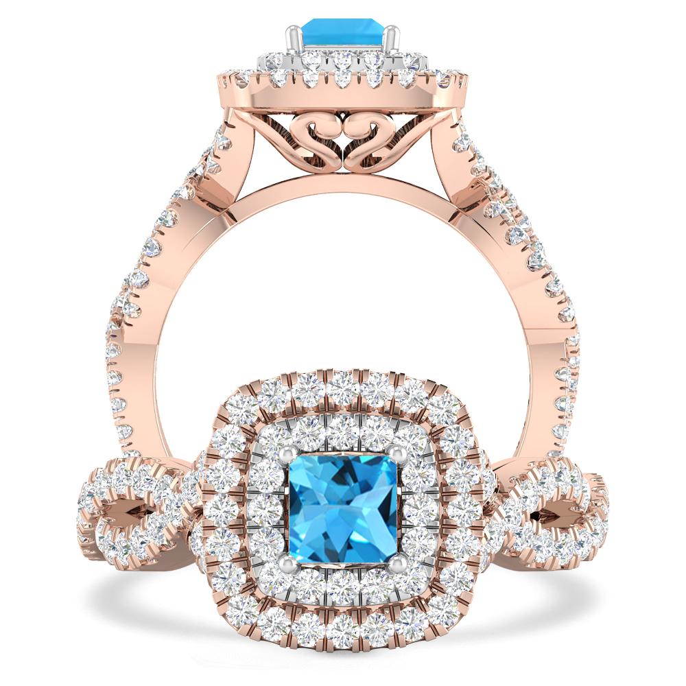 Rose Gold - Blue Topaz