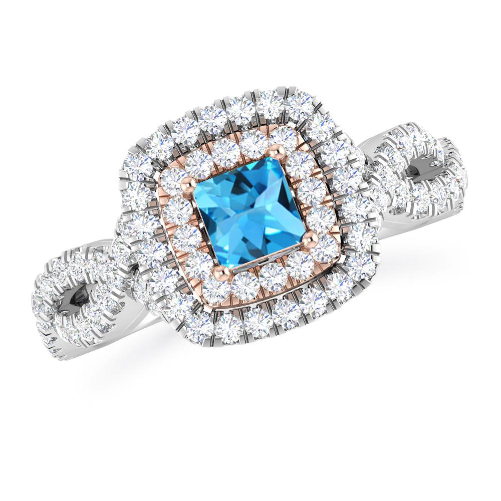 White Gold - Blue Topaz