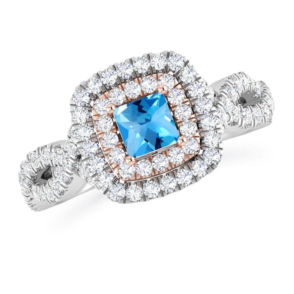 White Gold - Blue Topaz