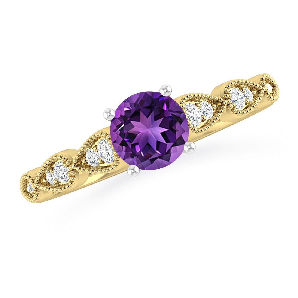 Yellow Gold - Amethyst