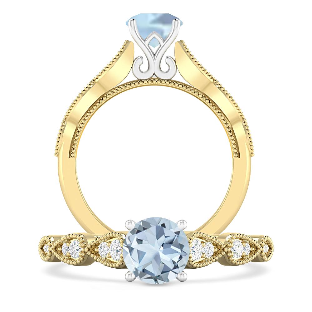 Yellow Gold - Aquamarine